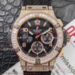 Perfect Replica H6 Factory Hublot Big Bang Black Dial All Gold Diamond Case 42mm Chronograph Watch 542.CM.1770